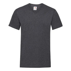 V-hals T-shirt van Fruit of the Loom - Antraciet
