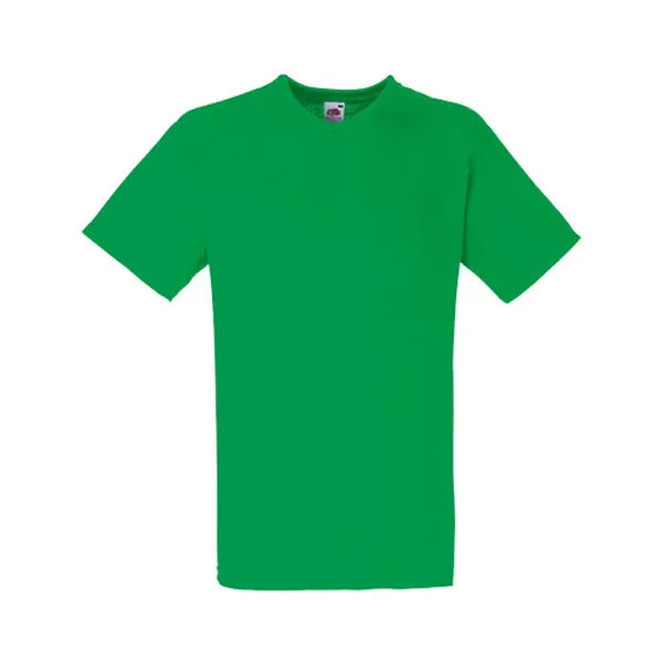 t shirt v hals fruit of the loom kelly groen voorzijde 24f270