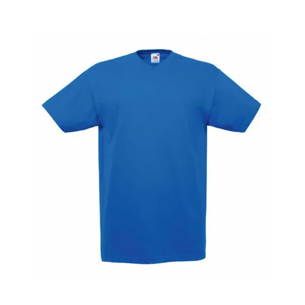 t shirt v hals fruit of the loom royalblue voorzijde 24f270