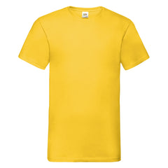 V-hals T-shirt van Fruit of the Loom - Zonnebloem geel