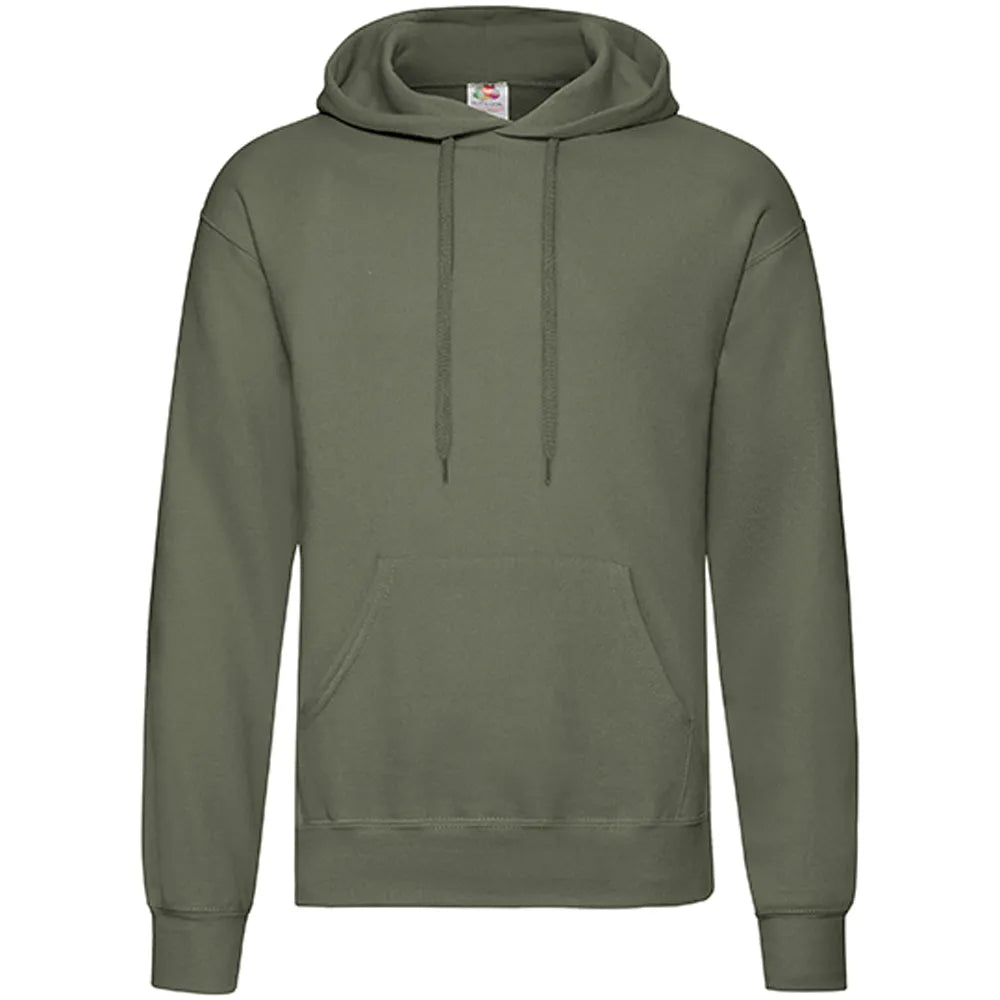 hoodie sweatshirt capuchon heren classic olive voorzijde 24f421