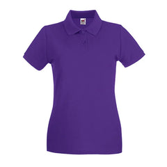 Premium Dames Poloshirt – Fruit of the Loom Paars