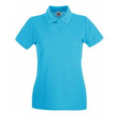 Premium Dames Poloshirt – Fruit of the Loom Azuurblauw