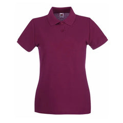 Premium Dames Poloshirt – Fruit of the Loom - Bordeaux