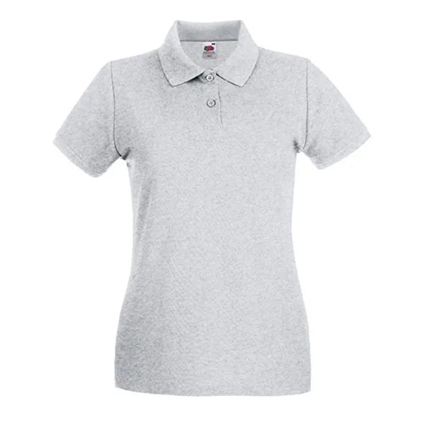 polo shirt premium fruit of the loom grijs melange voorzijde 24f520         