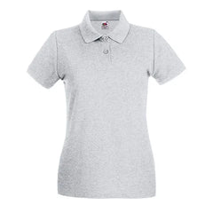 Premium Dames Poloshirt – Fruit of the Loom Melange Grijs