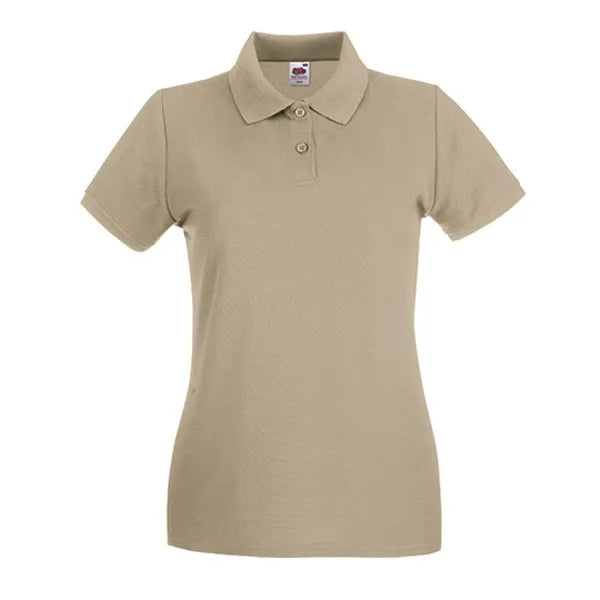 polo shirt premium fruit of the loom khaki voorzijde 24f520         