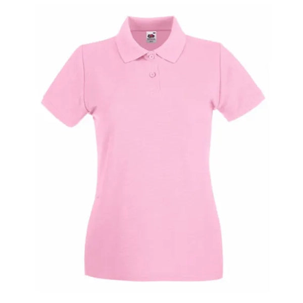 polo shirt premium fruit of the loom licht roze voorzijde 24f520
