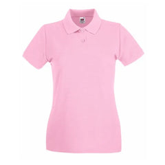 Premium Dames Poloshirt – Fruit of the Loom Lichtroze