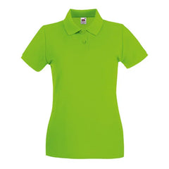 Premium Dames Poloshirt – Fruit of the Loom - Lime Groen