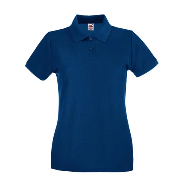 polo shirt premium fruit of the loom navy voorzijde 24f520