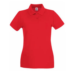 Premium Dames Poloshirt – Fruit of the Loom Rood