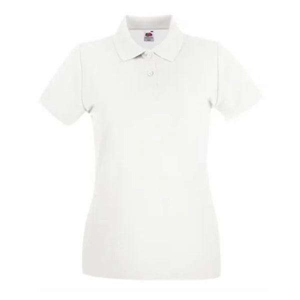 polo shirt premium fruit of the loom wit voorzijde 24f520