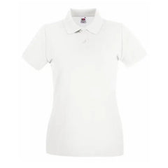 Premium Dames Poloshirt – Fruit of the Loom Wit