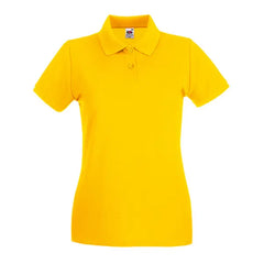 Premium Dames Poloshirt – Fruit of the Loom Geel