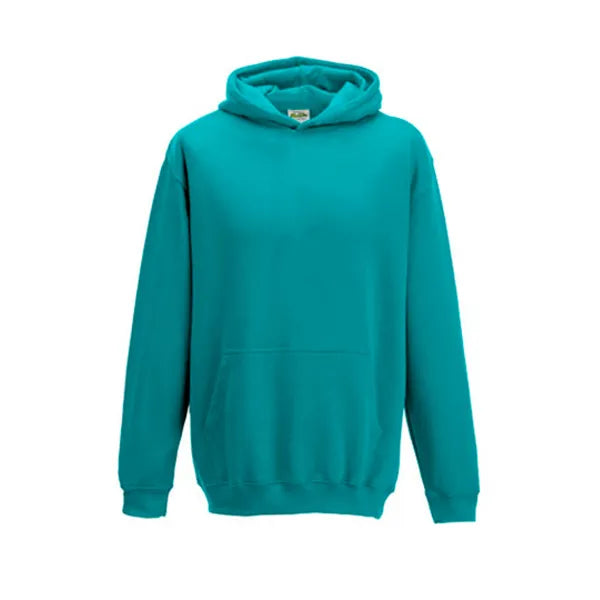 hoodie kids just hoods turquoise voorzijde 24jh001k  