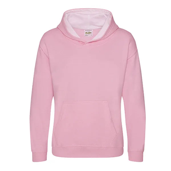 hooded kids varsity hoodie just hoods roze voorzijde 24jh003k