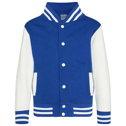 Just Hoods kinderbaseballjack, Blauw en wit - 24JH043K
