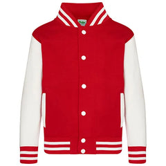 Kids Varsity Jacket van Just Hoods - Rood