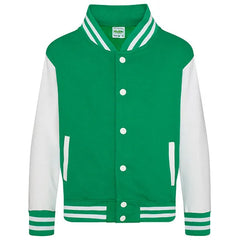 Kids Varsity Jacket van Just Hoods - Groen
