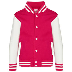 Kids Varsity Jacket van Just Hoods - Helder Kersen