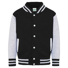 Kids Varsity Jacket van Just Hoods - Zwart