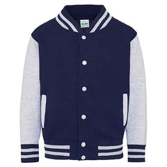 Kids Varsity Jacket van Just Hoods - Navy