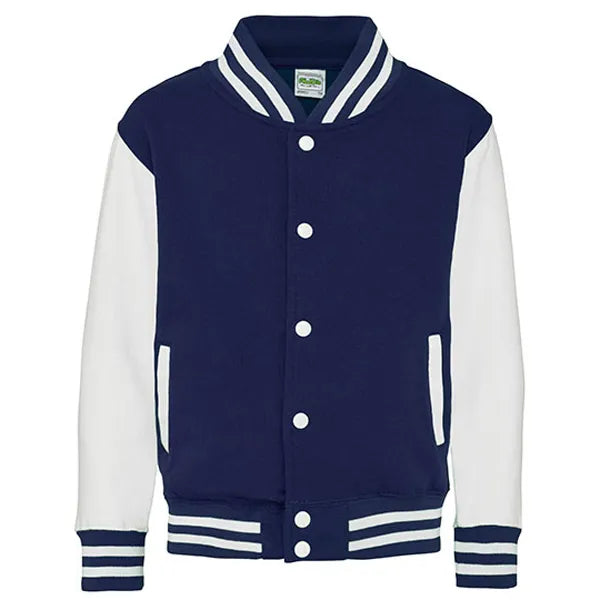 kids varsity jacket just hoods oxford navy white voorzijde 24jh043k