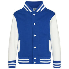 Kids Varsity Jacket van Just Hoods - Blauw