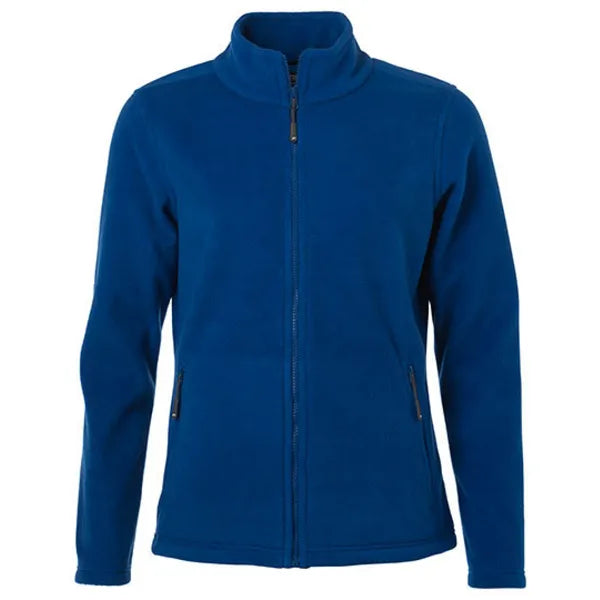 fleece jas polyester james nicholson royal blue voorzijde 24jn781
