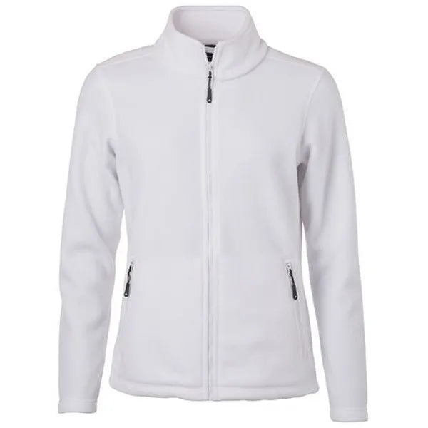 fleece jas polyester james nicholson wit voorzijde 24jn781