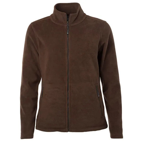 Fleecejas voor dames van James+Nicholson, Donkerbruin - 24JN781