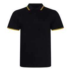 Just Polos Stretch Tipped Polo Zwart - Geel