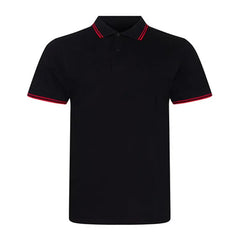 Just Polos Stretch Tipped Polo - Zwart-Rood