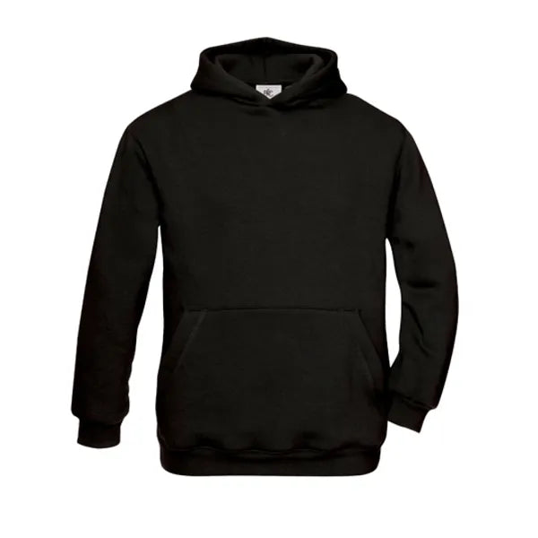 hoodie kangaroo pocket benc zwart voorzijde 24k681
