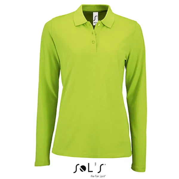 polo shirt lange mouwen sols appel groen voorzijde 24l02083