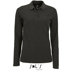 Polo Shirt met Lange Mouwen - Sol's Antraciet