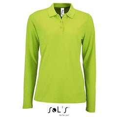 Polo Shirt met Lange Mouwen - Sol's Appelgroen