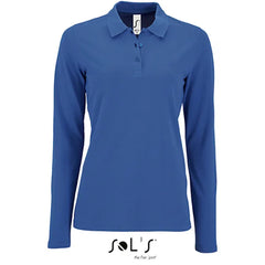 Polo Shirt met Lange Mouwen - Sol's Kobaltblauw