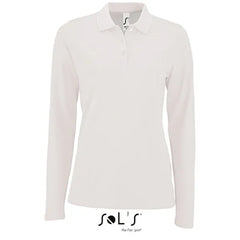 Polo Shirt met Lange Mouwen - Sol's Lichtgrijs
