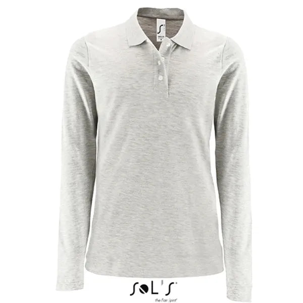 Sol's poloshirt met lange mouwen, Lichtgrijs - 24L02083