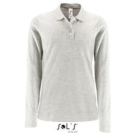 Sol's poloshirt met lange mouwen, Lichtgrijs - 24L02083