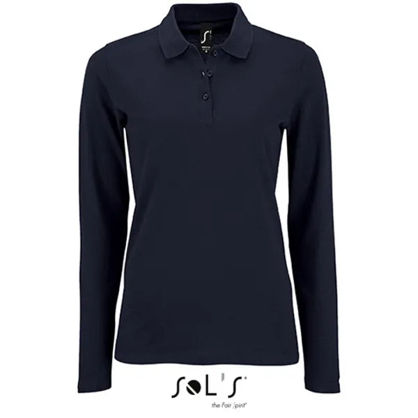 Sol's poloshirt met lange mouwen, Marineblauw - 24L02083
