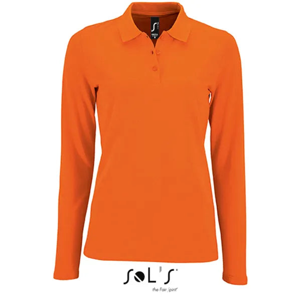 Sol's poloshirt met lange mouwen, Oranje - 24L02083