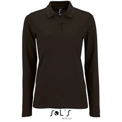 Polo Shirt met Lange Mouwen - Sol's Zwart