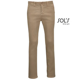  trousers chino sols khaki voorzijde 24l02120