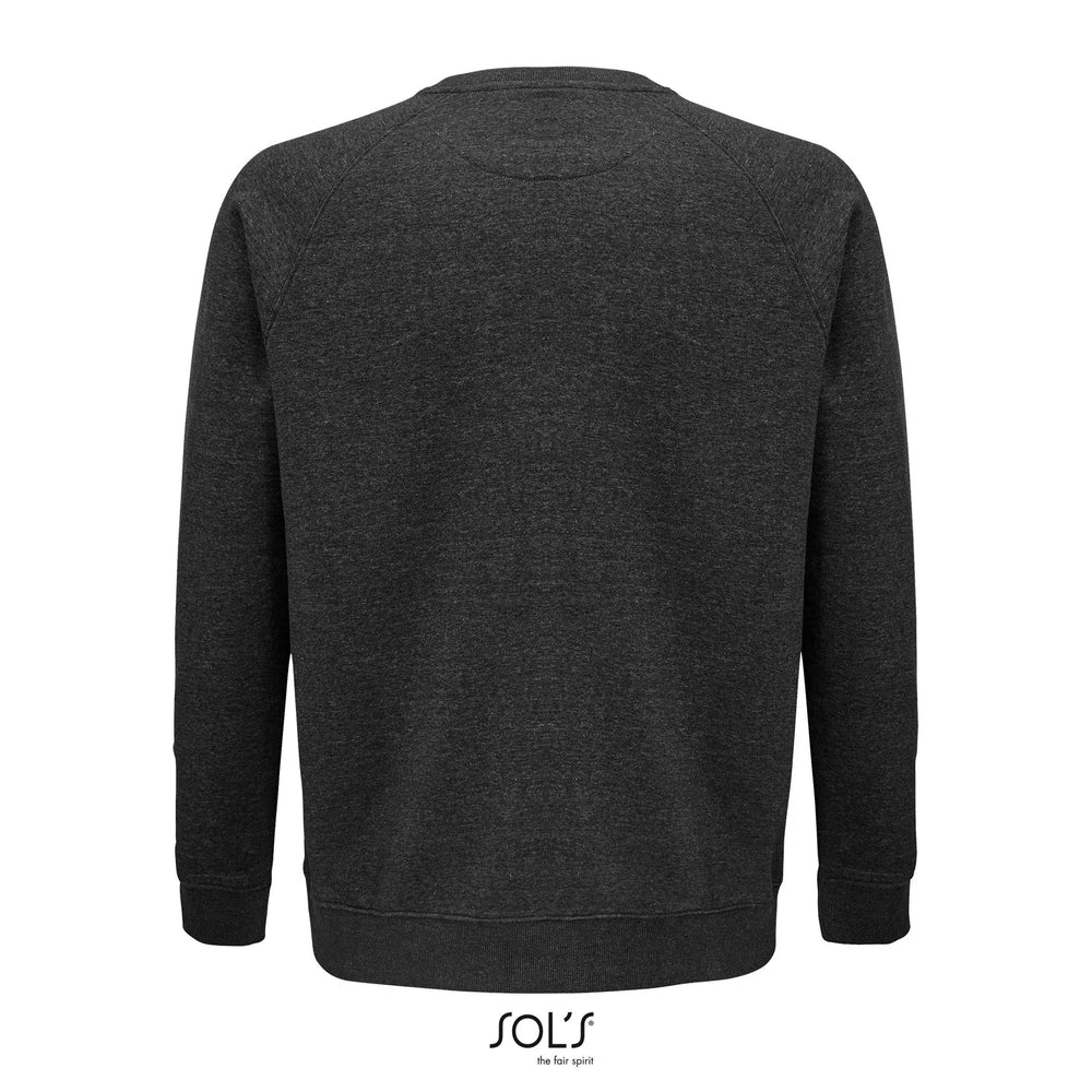 unisex space sweatshirt bio katoen achterkant charcoal melange 24l03567