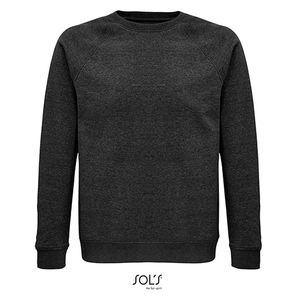 unisex space sweatshirt bio katoen charcoal melange 24l03567