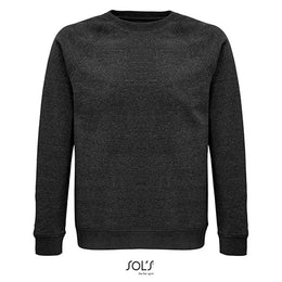 Unisex sweatshirt van biologisch katoen met raglanmouwen, Antraciet gemêleerd - 24L03567