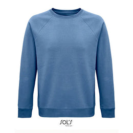Unisex sweatshirt van biologisch katoen met raglanmouwen, Blauw - 24L03567